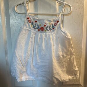 Boden White Floral Embroidered Top